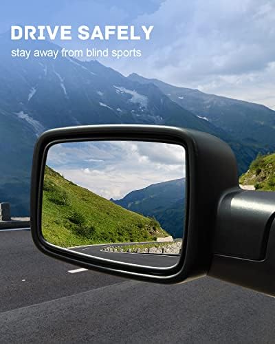 Огледално стъкло, което е съвместимо с 2010-2018 Dodge Ram 1500 2500 Странично Огледално стъкло на водача, Куполна огледало