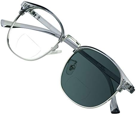 VisionGlobal Бифокални Очила за четене, Фотохромичните Тъмно-Сиви Слънчеви очила с Класически ретро Обли Очила С защита