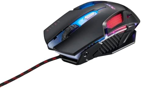 Acer Nitro Gaming Mouse III: 6D Оптична детска мишка с висока честота на проучване 125 Mhz | 7 Цветни подсветок с led лого и дизайн | 6 допълнителни ключове точки на инч (800-7200) | 6 бутони