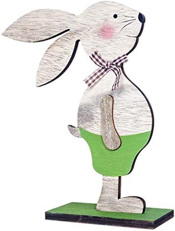 Великденски Декорации Дървени Фигурки на Зайци Декорация на Бутикови Подаръци Комплекти бижута (Зелен, един размер)