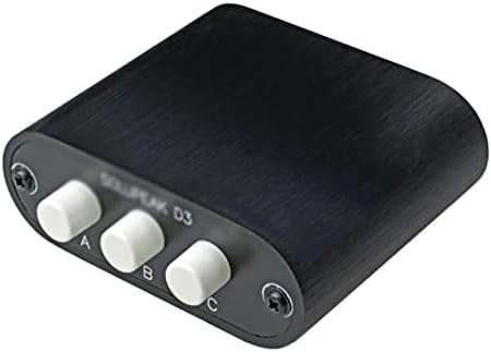 XDCHLK 3-канален превключвател източник стереозвука 3.5 мм AUX, преминете на входните сигнали 3 в 1, превключвател за слушалки и