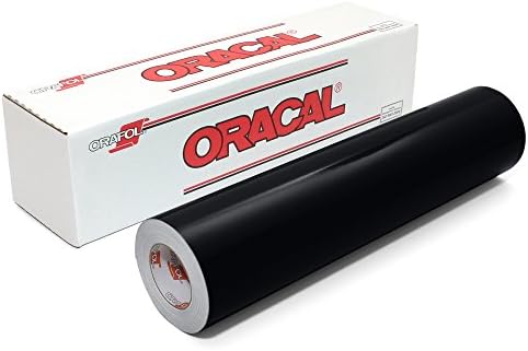 Oracal 751 Лъскаво черен крафт-винил премиум-клас с дълъг срок на служба за резаков и плотери (12 инча x 50 метра, с подробности)