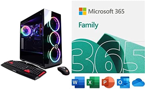 PC игри CyberPowerPC Gamer Xtreme VR, Intel Core i5-9400F, WiFi Ready & Win 10 Home (черен) от семейството на Microsoft 365
