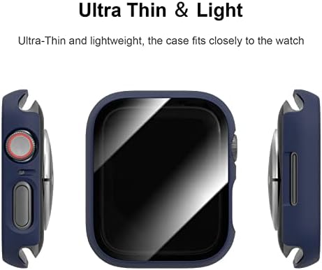 Калъф от 6 опаковки с фолио, изработени от закалено стъкло за Apple Watch SE (новост 2022 г.) /6/ SE / 5 / 4 40 мм, JERXUN, ултра-тънък,