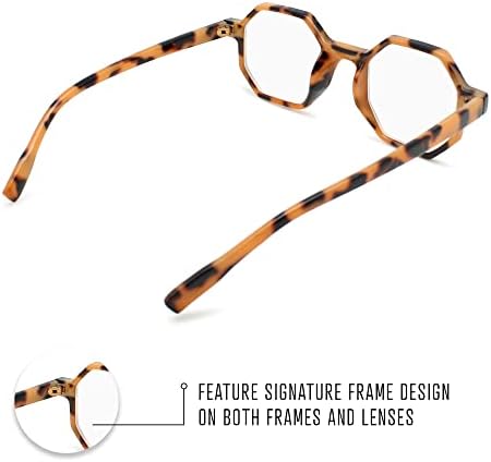 Дамски очила за четене с черепаховым голям шестигранником за стилен начин - Високо зрение - Удобен дамски очила за четене в цялата форма