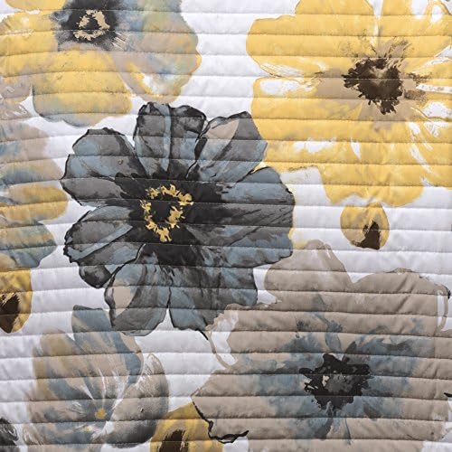 Комплект Обратните Одеяла Lush Decor Leah от 3 теми с Цветен Модел, Royal, Жълто и Сиво