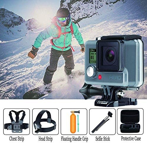 Комбиниран комплект аксесоари за екшън камери Navitech 18 в 1 с калъф EVA - Съвместим с GoPro Hero 7 Silver - Водоустойчива екшън камера