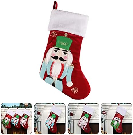 Коледен декор Cabilock от 2 Коледни чорапи Лешникотрошачка Коледен Окачен Отглеждане на Коледни Чорапи Декор Коледни Плюшени