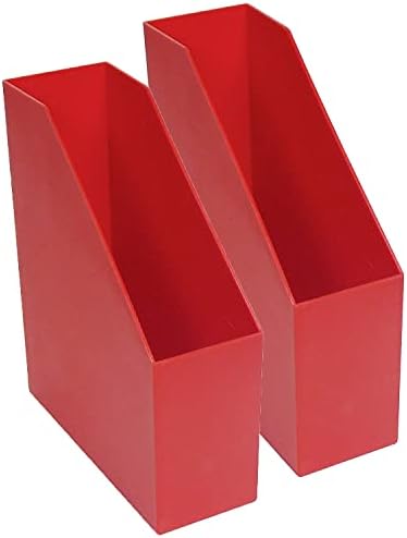 Romanoff Rom77702-Пластмасов Файл за списания с размер 2, 5 X 3,5 X 11,5 инча, Червена, Опаковки от 2