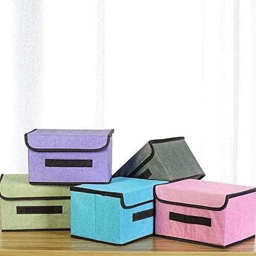 ZyHMW Комплект от 2 Филтър кутии за съхранение с капак Сгъваеми Кутии-организаторите за съхранение на Кубчета (Цвят: розов) (Цвят: