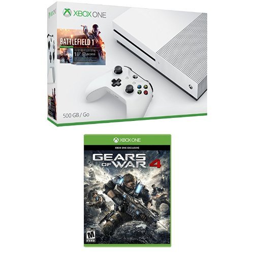 Конзола Xbox One S обем 500 GB - Комплект Battlefield 1 + играта Gears of War 4