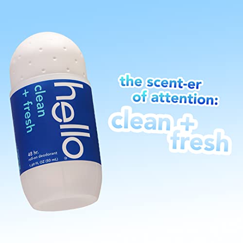 Дезодорант roll Здравей Clean & Fresh Дезодорант без алуминий за жени и мъже, на 48-часова Нелипкая формула, която изсъхва бързо и не оставя