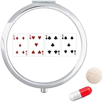 5 Сърцето Лопата Diamond Клуб Модел На Калъф За Хапчета В Джоба Кутия За Съхранение На Лекарства Контейнер Опаковка