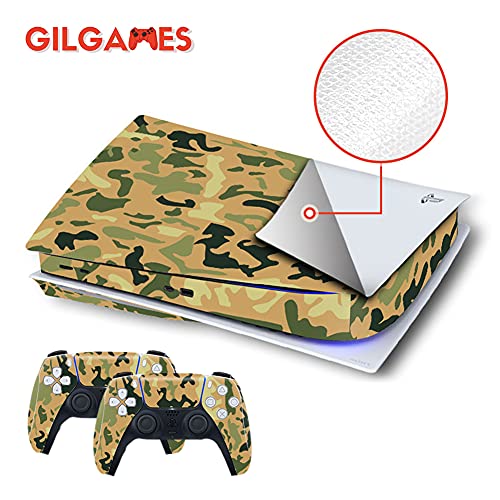 Етикети на предната панел GilGames за Playstation 5, Vinyl Защитно фолио, Пълен Комплект Стикери в защитен калъф, Комплект конзола и контролер (Дисково издание)