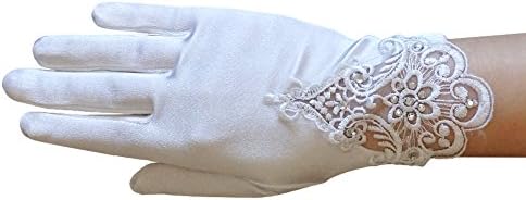 Сатенени ръкавици за младоженци Velina с бродерия и пайети