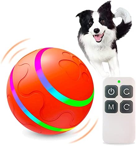 GUSSLM 2023 Нова Актуализирана Интерактивна Играчка с Топка за Кучета, Автоматично Катящийся Топка за Кучета, Акумулаторна