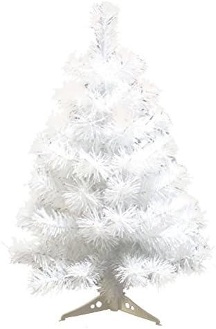 Мини Коледно Дърво, Коледна Украса 60 см Изкуствена Коледна Елха с Пластмасова Стойка Държач База за Коледното Домашно Парти