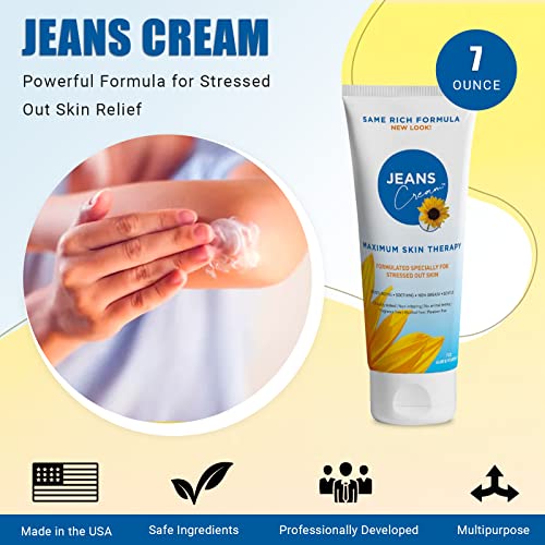 Крем за грижа за кожата Jeans Maximum с алое и витамин Д. Хидратиращ крем за суха и чувствителна кожа, пострадали от многото причини,