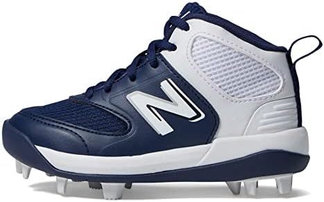 Бейзболна обувки New Balance Boy ' s 3000 V6 с гумена формовкой, Тъмно синьо / Бяло, за дете на 1.5 години