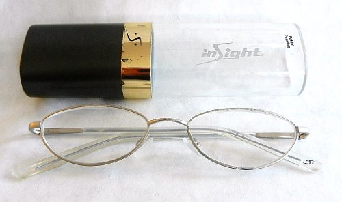 + Очила за четене в купа с телена рамка 1,00-ти качеството на Insight с твърд футляром (191) + БЕЗПЛАТНА Кърпа за почистване
