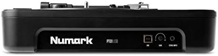 Numark PT01USB - Портативен плейър грамофонни плочи, USB плеър с вграден високоговорител, се Захранва от батерия или адаптер за променлив ток, избор на три скорости на върте