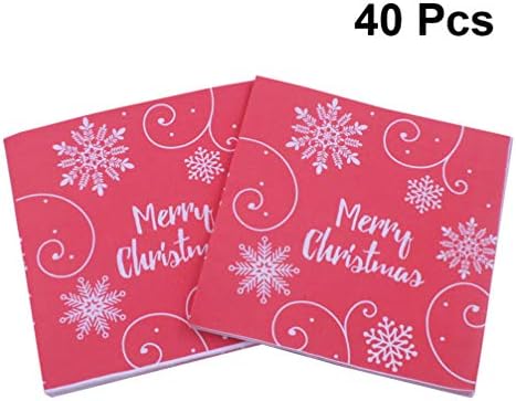 Amosfun Цветна Подвижния Хартия 40шт Коледни Салфетки Снежинка за Еднократна употреба Вечерни Кърпички Празнична Коледна