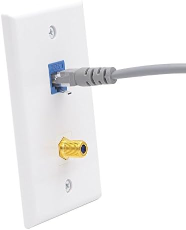 Стенни плоча с коаксиальным връзка VCE Ethernet (посочена в UL), 2-портов съединител Cat6 Keystone Джак и Позлатени стенни плоча с вградени RG6 Keystone Jack