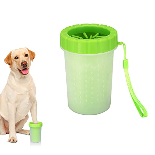 Преносимо средство за почистване на кучешки лапи Thstheaven - Подобряване на чаша за миене на кучешки лапи 2 в 1 - Силиконова четка за почистване на домашни любимци, препа?
