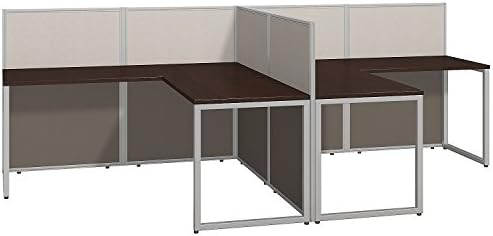 Бизнес-мебели Bush Easy Office 60 W, L-образна маса за двама, открит офис от череши мока