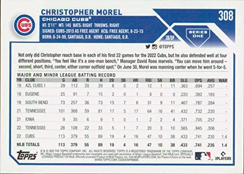 Кристофър Морел RC 2023 Topps 308 НАЧИНАЕЩИ NM +-MT + MLB Бейзбол