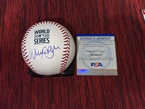 Уокър Бюлер е подписал Официален Бейзболен договор Световните серии 2020 LA Dodgers PSA / DNA 4 - Бейзболни топки с автографи