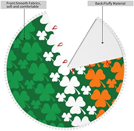 Пола за Коледната елха с pom-помераните Patricks-Day-Коледна Украса за дома с Ирландския флаг 48