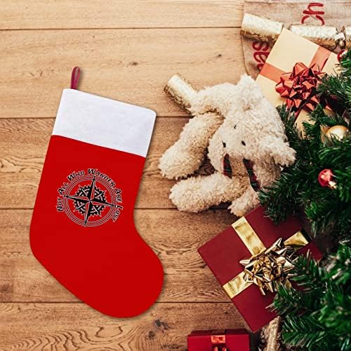 Коледни Чорапи, Compass от Червено Кадифе, с Бял Пакет шоколадови Бонбони, Коледни Декорации и Аксесоари за вашето семейно парти
