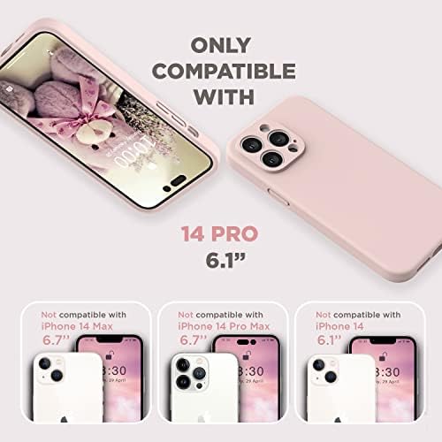 Силиконов калъф SURPHY Pink Нощувки + 3 Опаковки протектори за iPhone 14 Pro 6,1 инча (випуск 2022 година)
