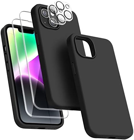 Dssairo [5 в 1 за iPhone 14 Плюс Case 6.7, с 2 пакет протектори за екран + 2 пакет протектори за обектива на камерата, Течен