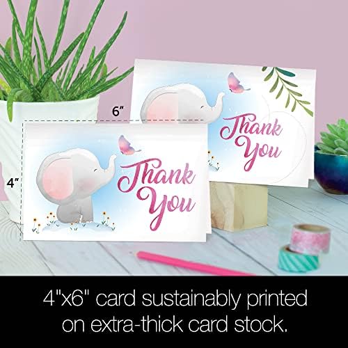 Поздравителни Картички без дърво, Благодарствени картички в Бели пликове за Съчувствие, Детски душ, Абитуриентски, 4x6 инча,