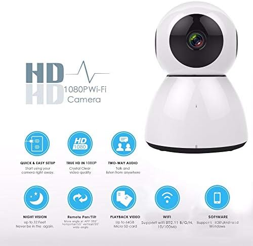 Система за сигурност Домашно видео HD 1080 Снежен човек IP Камера Малки Камери за Сигурност Бял