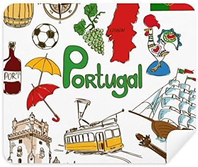 Португалия Пейзаж Животни Националния Флаг Плат За Почистване на Екрана за Пречистване на 2 елемента Замшевой Тъкан