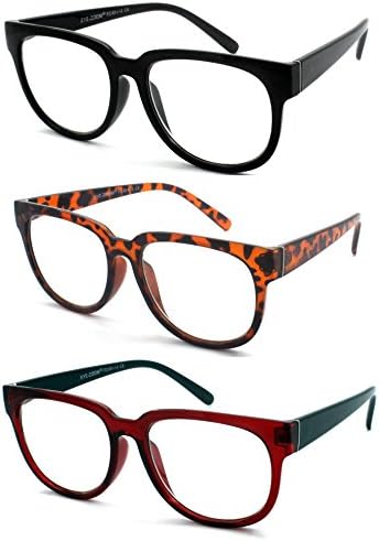 Очила за четене с увеличение За очи, 3 опаковки, Дамски Стилни Четци В Пластмасова Рамка