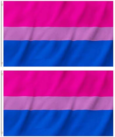 Флаг Бисексуальной Гордост EKEV размер 3x5 Фута - Знамена на ЛГБТ-би-гей с Медни Люверсами и Холщовым Заглавие, двойна Фърмуер