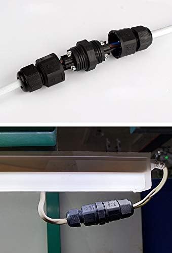 Водоустойчив Разпределителните скоростна GXILEE IP68, 3-пинов Водоустойчив Конектор Удължител за кабели Ø5 мм - 8 мм, опаковка