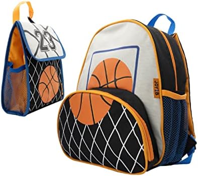 JOY2B Детска раница за момчета и момичета с детска чанта за обяд - Раница за баскетбол и чанта за обяд, Детска раница за училище