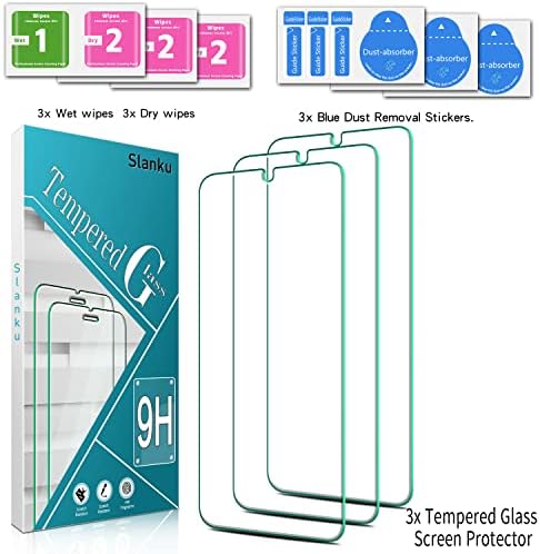 Slanku [3 опаковки] Защитно фолио за Samsung Galaxy S23 5G от закалено стъкло, поддържа четец на пръстови отпечатъци, без мехурчета, защита
