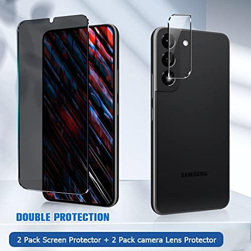 [2 + 2] Защитно фолио за екран неприкосновеността на личния живот и на обектива на камерата на Samsung Galaxy S22 5g от закалено