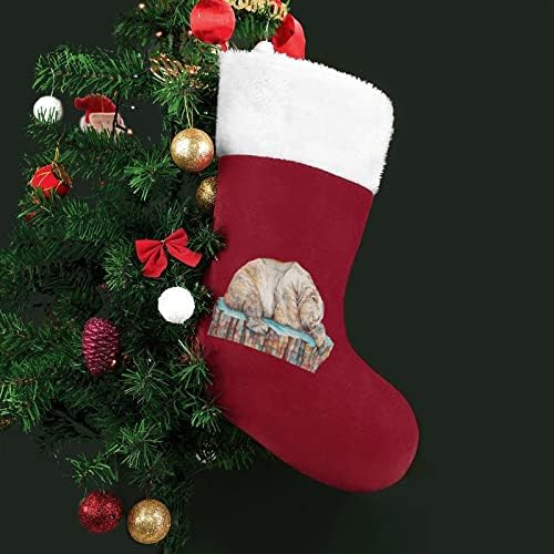 Спящата Мечка Ствола на Дървото Коледни Чорапи Отглеждане на Коледна Елха Дядо коледа Декорации Висящи Украса за Камината Празник