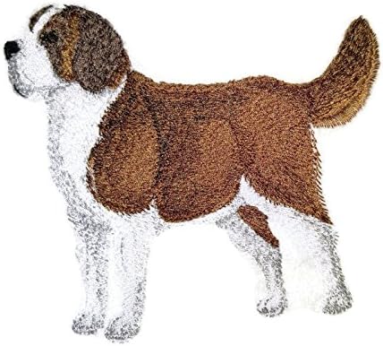 Невероятни портрети на кучета по поръчка [свети бернар], Бродирани желязо нашивке [5 х 4,5] [Произведено в САЩ]