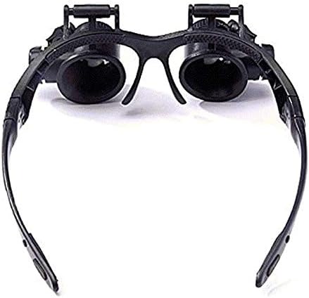 SFMZCM Увеличителни Очила с Подсветка лента за глава с Лупа-Лупа Очила с Подсветка за Ремонт на Бижута Сменяеми Лещи за Часа