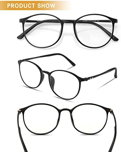 Очила DUCO Light Blue за Мъже И Жени, Блокер Сини лъчи, Компютърни очила за тийнейджъри, Черни Кръгли Рамки за очила в Ретро стил,