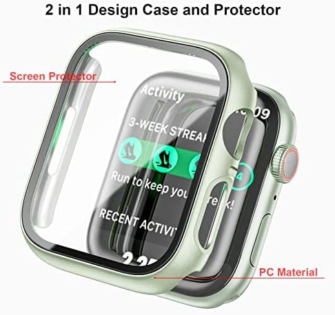 Haojavo 5 Опаковки Калъф за Apple Watch SE (2-ро поколение) серия 6 5 4 SE 40 мм, с фолио от закалено стъкло, напълно Твърд Ултра-Устойчив