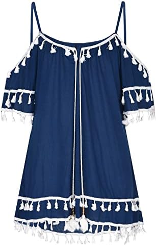 Дамско Пролетно-лятна рокля Géneric 2023, Однотонное Рокля на подтяжках с широко деколте и Ресни на раменете